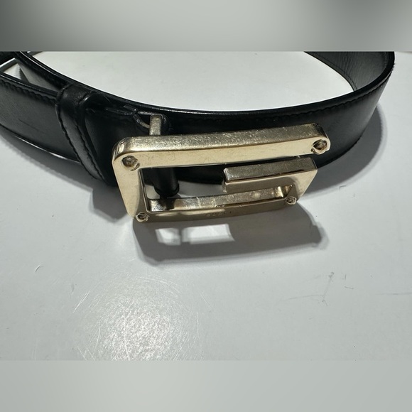 GUCCI authentic vintage G signature buckle black leather belt *authenticated* - Picture 10 of 17